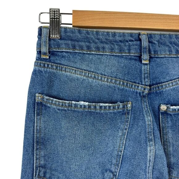 We The Free Free People Ripped Busted Knee Rigged Denim Boyfriend Jeans Size 25 - Picture 10 of 16